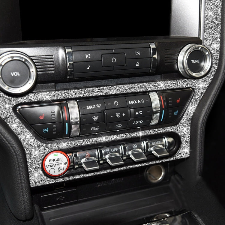 For Ford Mustang 2015-2020 Car CD Panel Diamond Decoration Sticker, Left and Right Drive by buy2fix