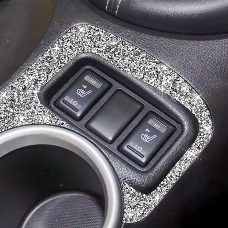 For Nissan 370Z Z34 2009- Car Central Control Heating Button Outer Frame Diamond Decoration Sticker, Left and Right Drive by buy2fix