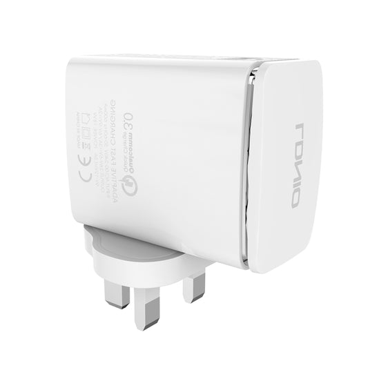 LDNIO A1301Q 2 in 1 18W QC3.0 USB Interface Travel Charger Mobile Phone Charger with Type-C / USB-C Data Cable, UK Plug by LDNIO