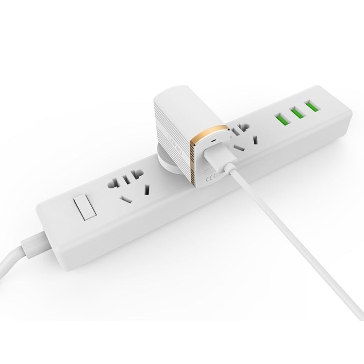 LDNIO A1302Q 2 in 1 18W QC3.0 USB Interface Grid Shape Travel Charger Mobile Phone Charger with Type-C / USB-C Data Cable, US Plug by LDNIO