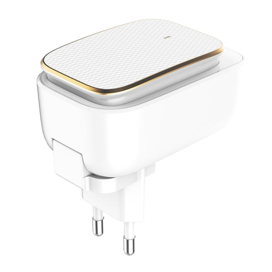 LDNIO A3305 3.4A 3 USB Interfaces Travel Charger Mobile Phone Charger, Support Touch LED Night Light, with 8 Pin Data Cable, EU Plug by LDNIO