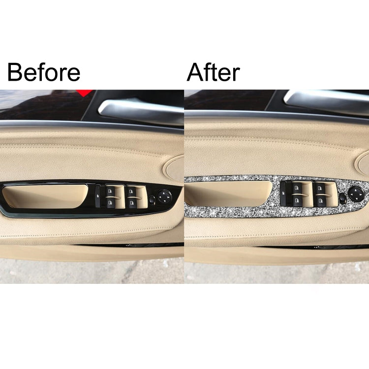 For BMW X5 E70 2008-2013 / X6 E71 2009-2014 Car Window Lift Panel Diamond Decoration Sticker, Low Configuration Left Drive by buy2fix