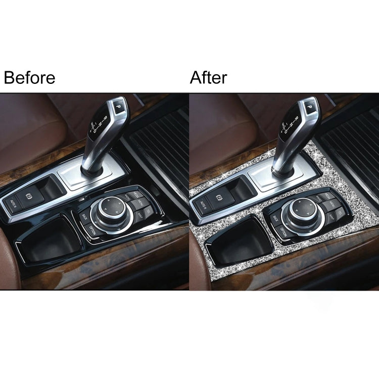 For BMW X5 E70 2008-2013 / X6 E71 2009-2014 Car Gear Panel Diamond Decoration Sticker, High Configuration Left Drive by buy2fix