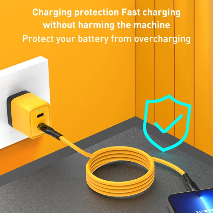 USB-C / Type-C to 8 Pin Liquid Silicone Charging Data Cable, Length: 1.2m(Yellow) by buy2fix