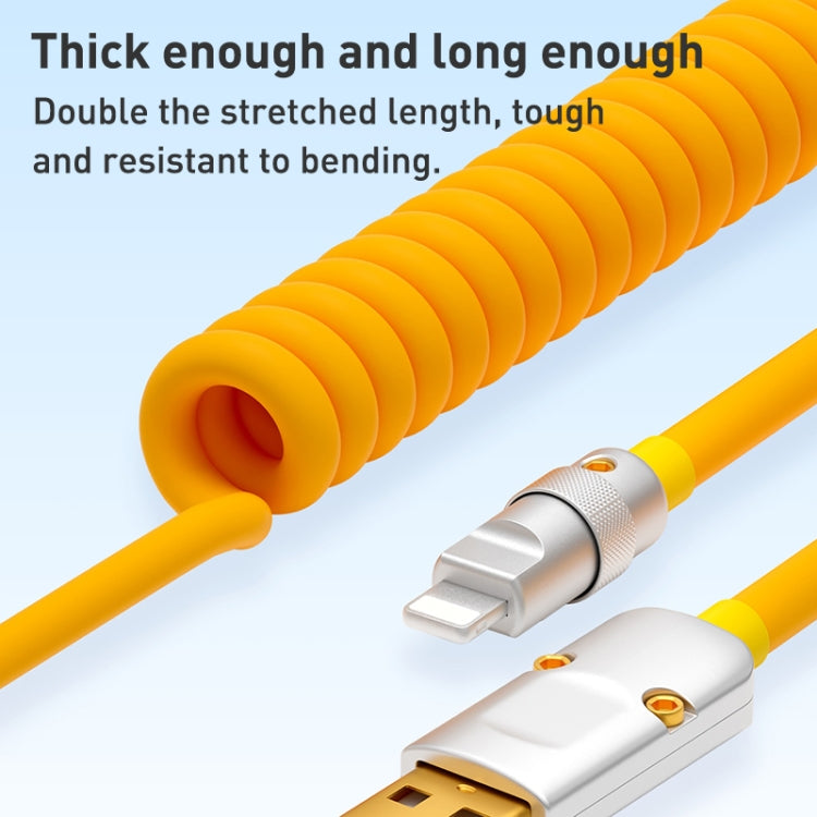 XJ-U101 USB to Micro USB Spring Charging Data Cable, Length: 1.5m(Yellow) by buy2fix