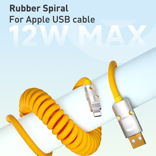 XJ-U101 USB-C / Type-C to 8 Pin Spring Charging Data Cable, Length: 1.5m(Yellow) by buy2fix