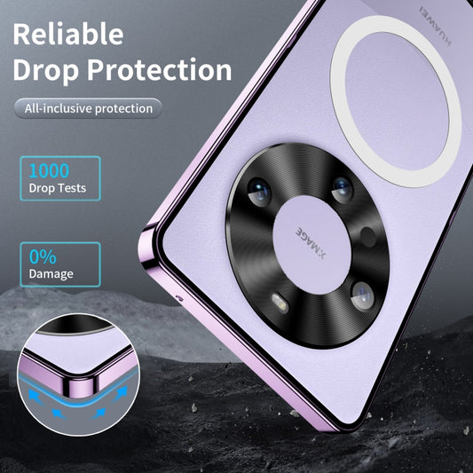 For Huawei Mate 60 Pro / Mate 60 Pro+ MagSafe Magnetic Frosted Metal Phone Case(Purple) by buy2fix