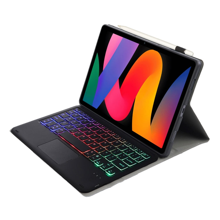 For Xiaomi Redmi Pad SE 11 inch A0N9-AS Lambskin Texture Ultra-thin Detachable Backlight Bluetooth Keyboard Leather Case with Touchpad(Black) by buy2fix