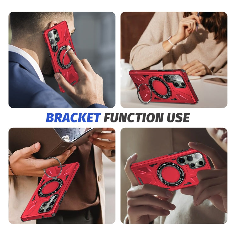 For Samsung Galaxy S23+ 5G MagSafe Magnetic Shockproof Phone Case with Ring Holder(Red) by buy2fix