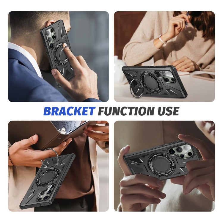For Samsung Galaxy S24+ 5G MagSafe Magnetic Shockproof Phone Case with Ring Holder(Black) by buy2fix