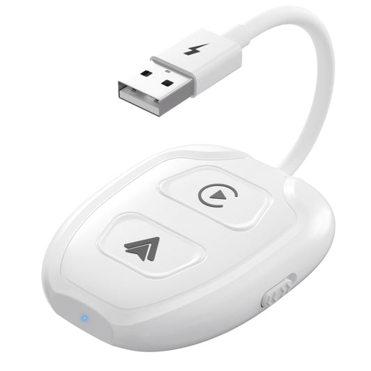 THT-020-9-1 USB + USB-C / Type-C Wired to Wireless Carplay / Android Auto Adapter(White) by buy2fix