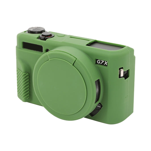 For Canon PowerShot G7 X Mark II / G7X2 Soft Silicone Protective Case with Lens Cover(Green) by buy2fix