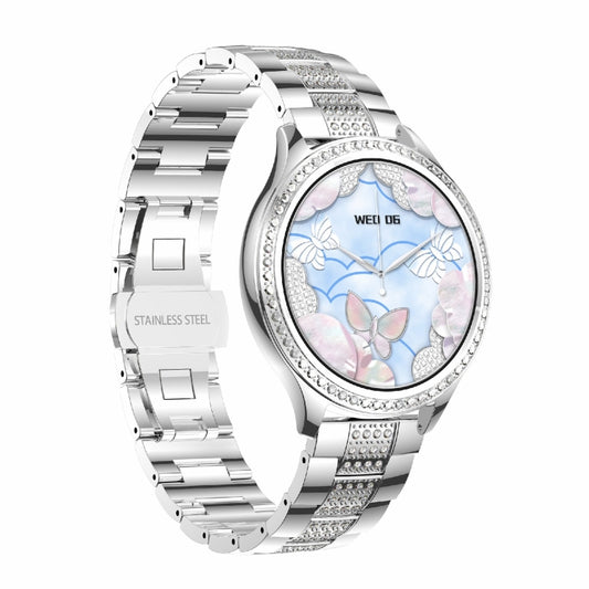 AK53 IP67 BT5.2 1.32inch Smart Watch Support Voice Call / Health Monitoring, Style:Pearl Steel Strap(Silver) by buy2fix