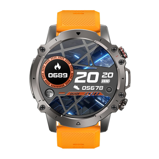 AK56 IP67 BT5.1 1.43inch Smart Watch Support Voice Call / Health Monitoring, Style:Silicone Strap(Orange) by buy2fix