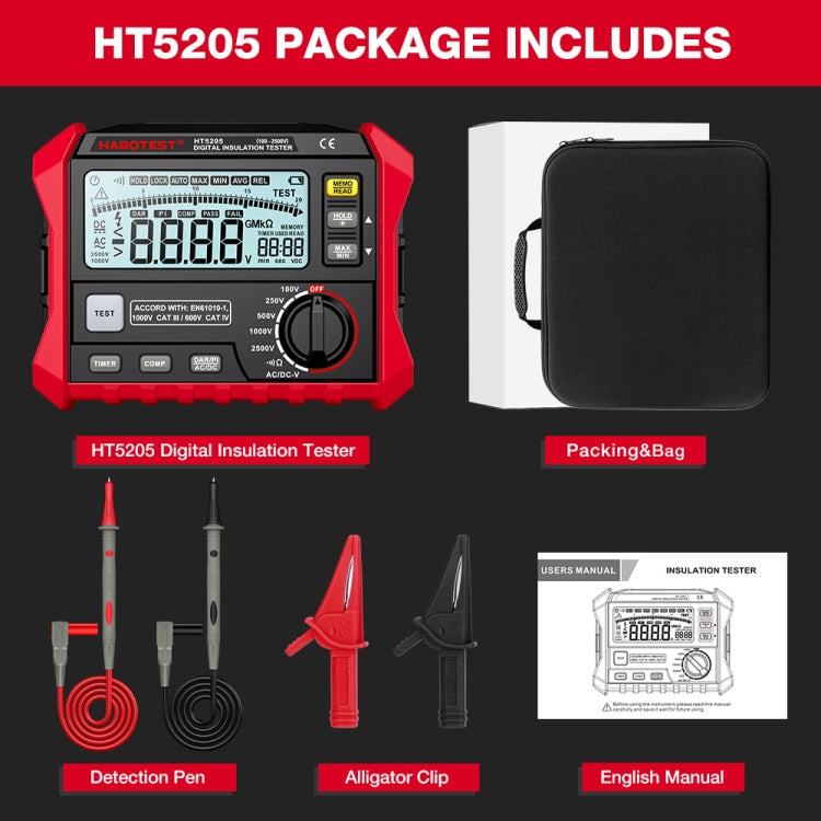 HABOTEST HT5205 Insulation Resistor Tester by HABOTEST