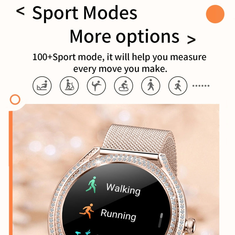 V66 1.28inch BT5.0 Smart Watch Support Heart Rate/ Sleep Detection, Style:Silicone Strap(Gold) by buy2fix