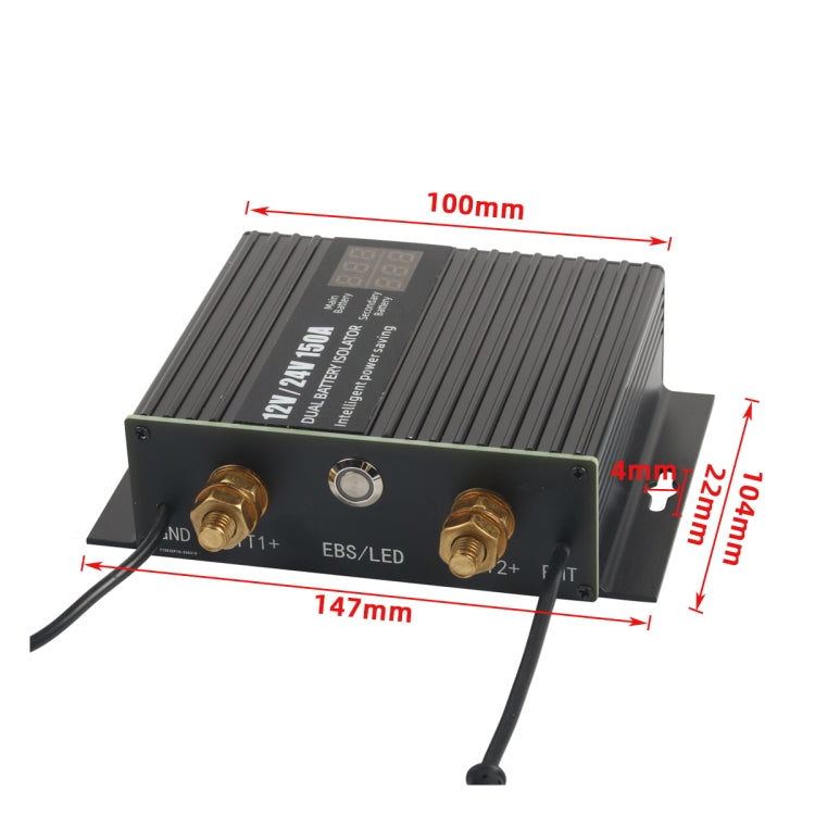 A8678 80-150A 12V Car Yacht RV Smart Dual Battery Isolation Controller by buy2fix
