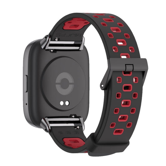 For Redmi Watch 3 Lite / Watch 3 Active Mijobs Square Hole Breathable TPU Watch Band(Black Red) by MIJOBS