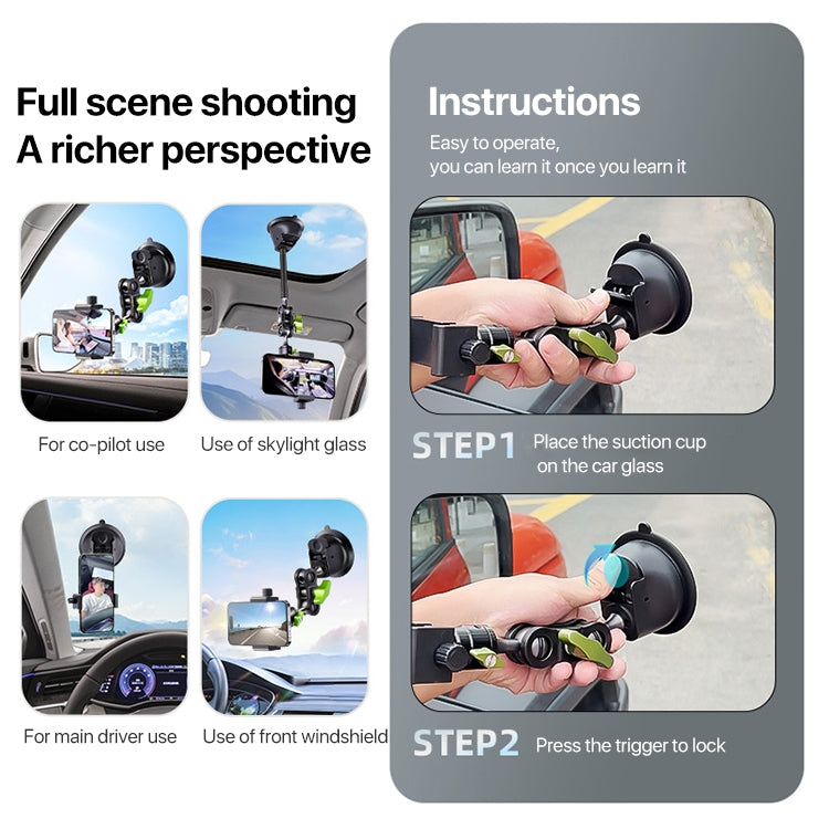 Single Suction Cup Pea Clamp Arm Holder 33cm with Metal Phone Clamp by buy2fix