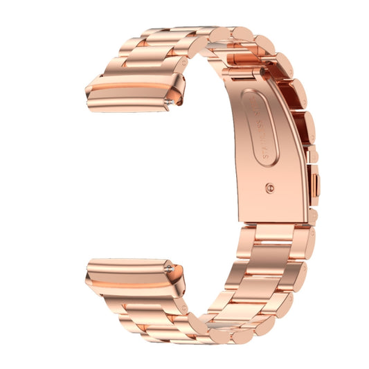 For Redmi Watch 3 Lite / Watch 3 Active Mijobs Three-Bead Metal Stainless Steel Watch Band(Rose Gold) by MIJOBS