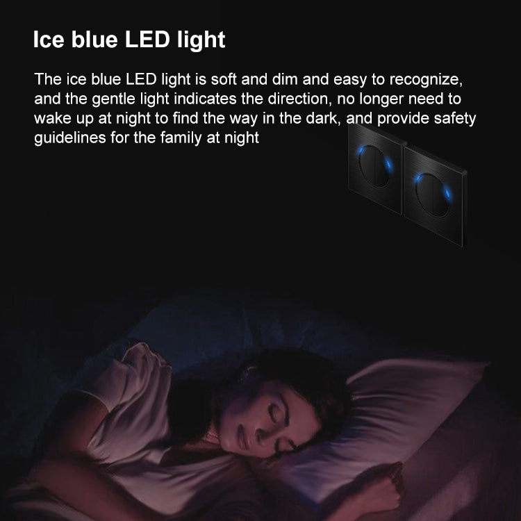 86mm Gray Aluminum Wire Drawing LED Switch Panel, Style:One Open Dual Control by buy2fix