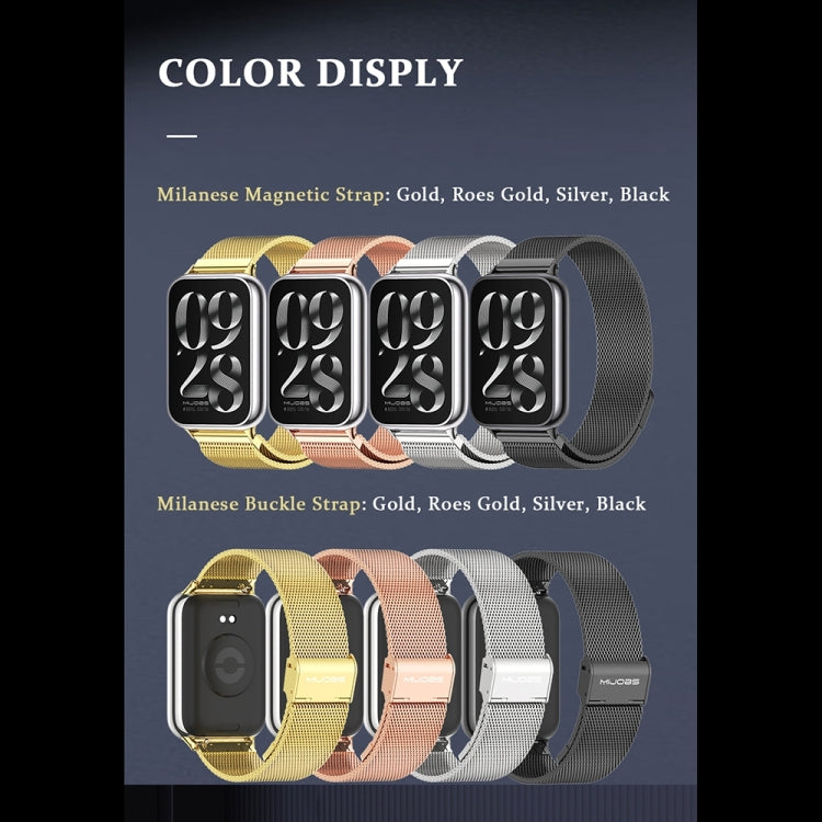 For Xiaomi Smart Band 9 Pro / 8 Pro Mijobs Milan Magnetic Stainless Steel Watch Band(Gold) by MIJOBS