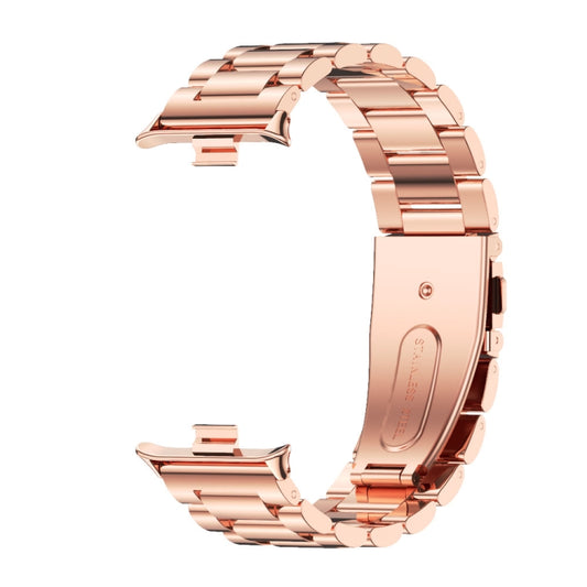 For Xiaomi Smart Band 9 Pro / 8 Pro Mijobs Three Beads Stainless Steel Watch Band(Rose Gold) by MIJOBS