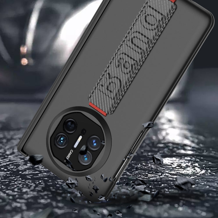 For Huawei Mate X5 GKK Wristband Integrated Privacy Film Magnetic Hinge Phone Case(Black) by GKK