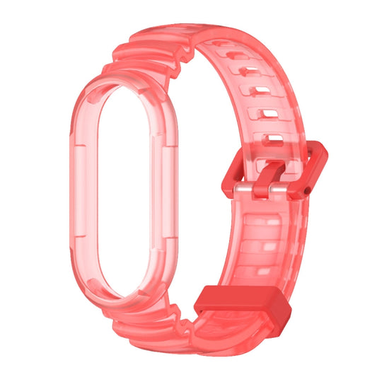 For Xiaomi Mi Band 8 MIJOBS GS Unibody Clear Color Sports Watch Band(Red) by MIJOBS