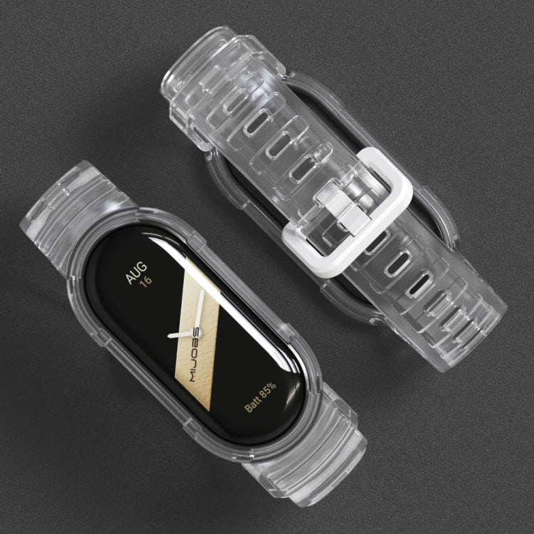 For Xiaomi Mi Band 8 MIJOBS GS Unibody Clear Color Sports Watch Band(Pink) by MIJOBS