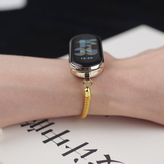 For Xiaomi Smart Band 10 / 9 / 8 Mibbs Milan Cord Bracelet Watch Band(Yellow) by MIJOBS