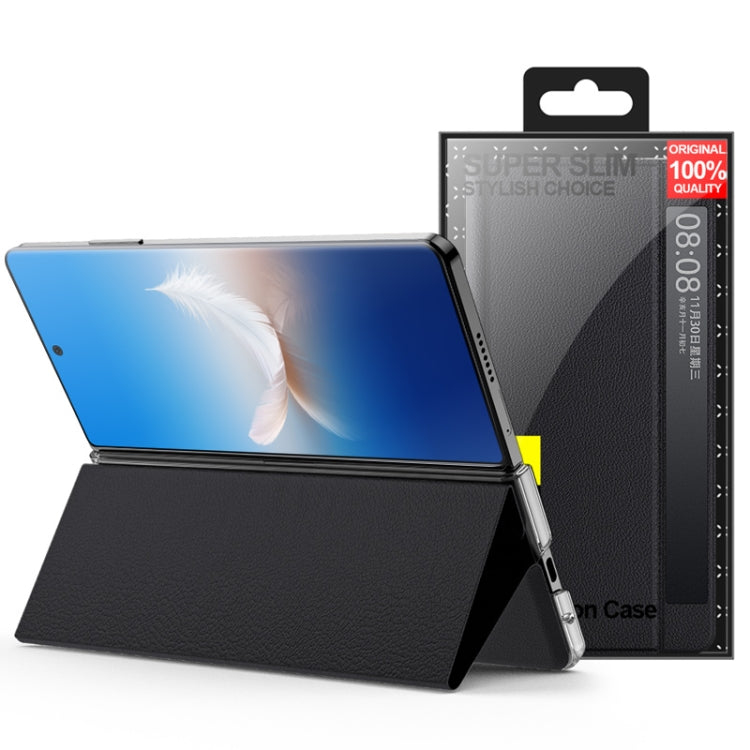 For Honor Magic Vs2 Attraction Flip Holder Side Window Smart Leather Phone Case(Black) by buy2fix