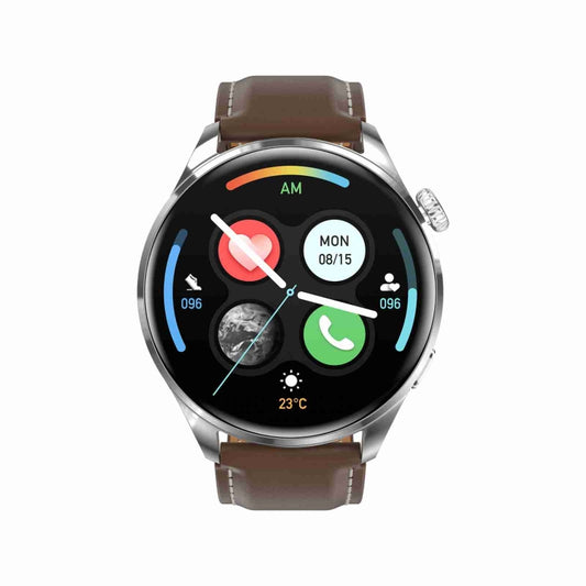 TM05 Pro Smart Bracelet, 1.46 inch Leather Band IP67 Waterproof Smart Watch, Bluetooth Call / Heart Rate / Blood Pressure / Blood Oxygen(Silver) by buy2fix