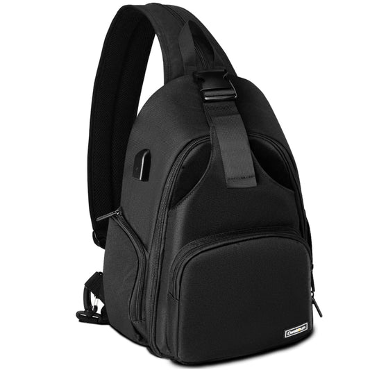 Cwatcun D17 Camera Shoulder Crossbody Backpack(Black) by Cwatcun