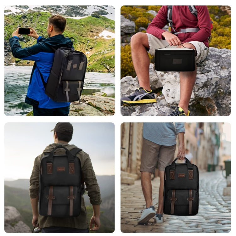 Cwatcun D78 Camera Laptop Backpack Bag With Detachable Insert Camera Case(Black) by Cwatcun