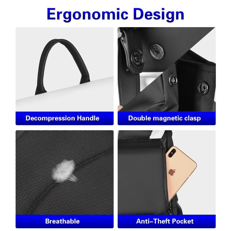 Cwatcun D79 Camera Backpack Multi-Functional Camera Dual Shoulders Bag, Size:43.5 x 30.5 x 18cm Large(Black White) by Cwatcun