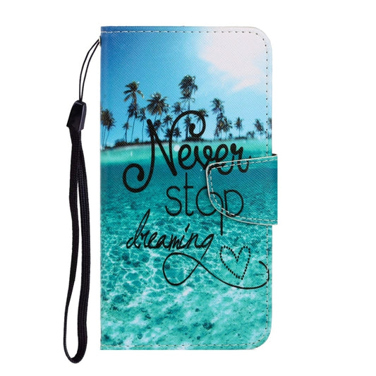 For Xiaomi Redmi 9A 3D Colored Drawing Horizontal Flip PU Leather Case with Holder & Card Slots & Wallet(Blue Coconut Grove) by buy2fix