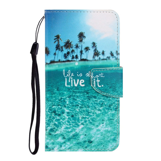 For Xiaomi Redmi 9A 3D Colored Drawing Horizontal Flip PU Leather Case with Holder & Card Slots & Wallet(Coconut Tree) by buy2fix