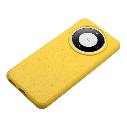 For Huawei Mate 60 Wheat MagSafe Magnetic Straw Material + TPU Phone Case(Yellow) by buy2fix