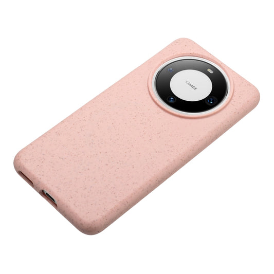 For Huawei Mate 60 Wheat MagSafe Magnetic Straw Material + TPU Phone Case(Pink) by buy2fix
