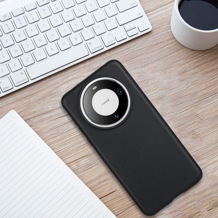 For Huawei Mate 60 Wheat MagSafe Magnetic Straw Material + TPU Phone Case(Black) by buy2fix