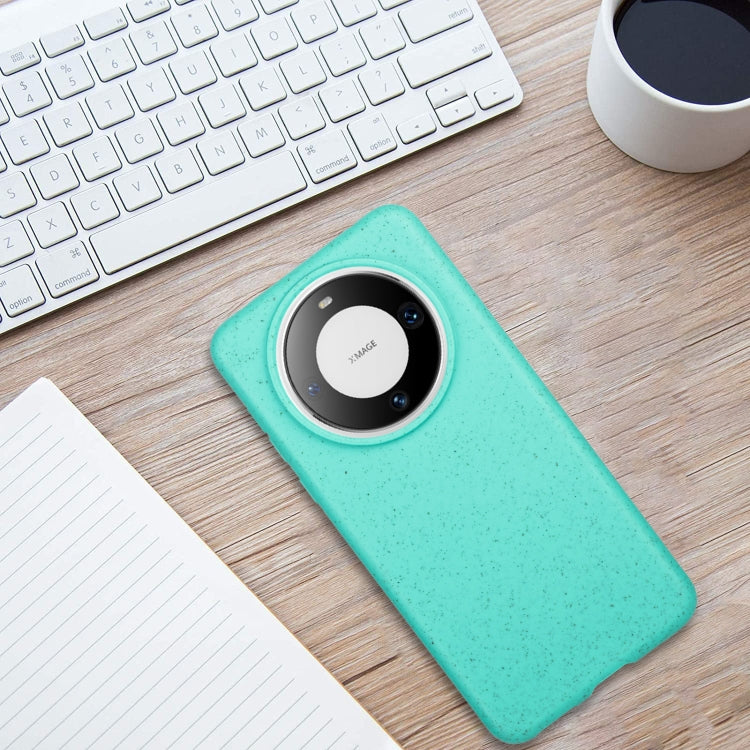 For Huawei Mate 60 Pro Wheat MagSafe Magnetic Straw Material + TPU Phone Case(Green) by buy2fix