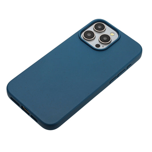 For iPhone 15 Pro Max Wheat MagSafe Magnetic Straw Material + TPU Phone Case(Blue) by buy2fix