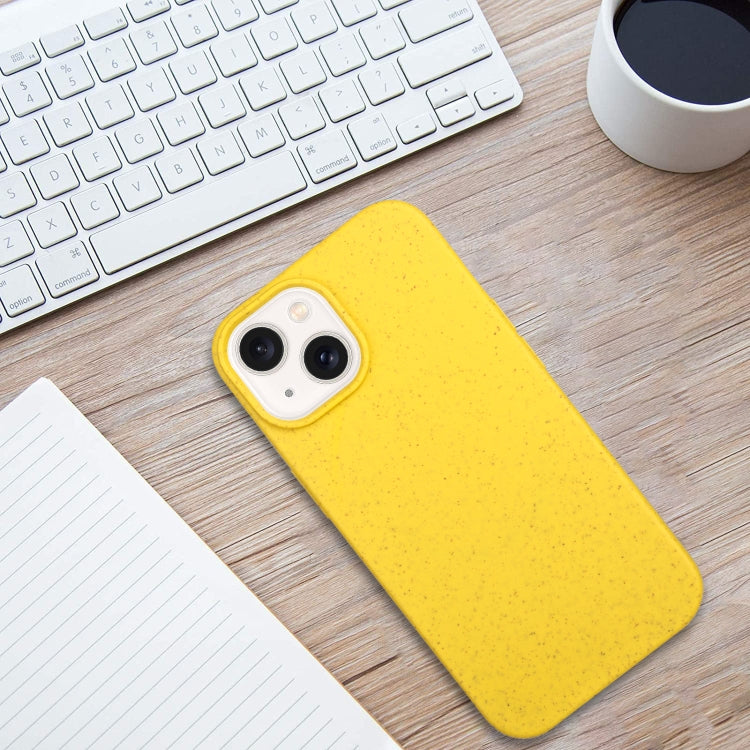 For iPhone 15 Plus Wheat MagSafe Magnetic Straw Material + TPU Phone Case(Yellow) by buy2fix