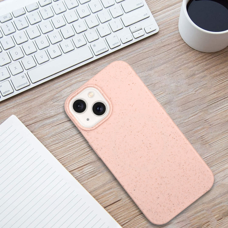 For iPhone 15 Wheat MagSafe Magnetic Straw Material + TPU Phone Case(Pink) by buy2fix