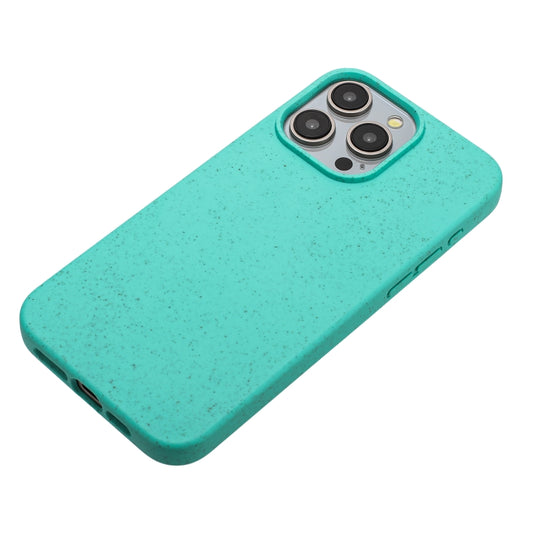 For iPhone 14 Pro Wheat MagSafe Magnetic Straw Material + TPU Phone Case(Green) by buy2fix