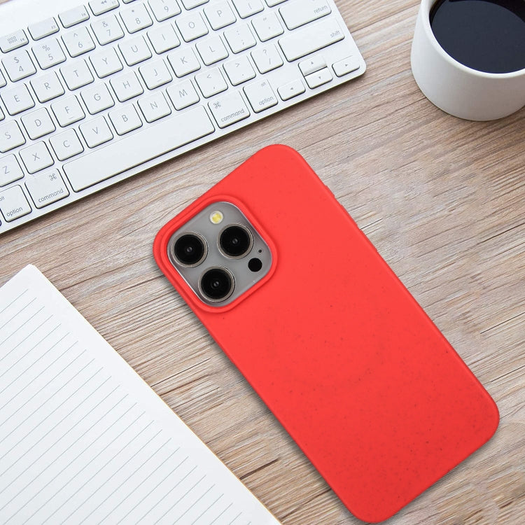 For iPhone 12 Pro Max Wheat MagSafe Magnetic Straw Material + TPU Phone Case(Red) by buy2fix