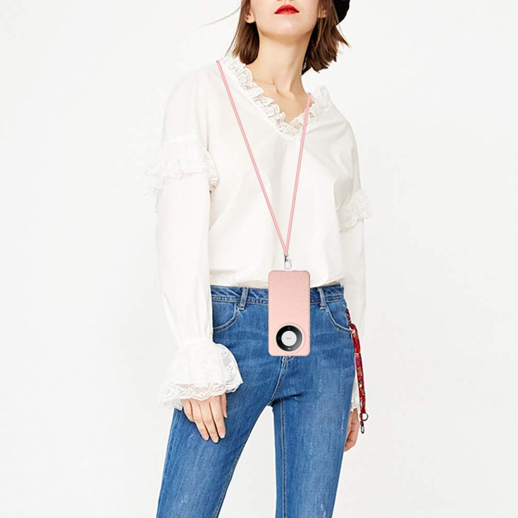 For Huawei Mate 60 Pro Wheat MagSafe Magnetic Straw Material + TPU Phone Case with Lanyard(Pink) by buy2fix