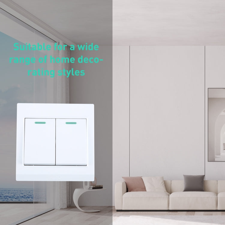 185-265V Wall Switch 86mm, Specification:Two Buttons by buy2fix