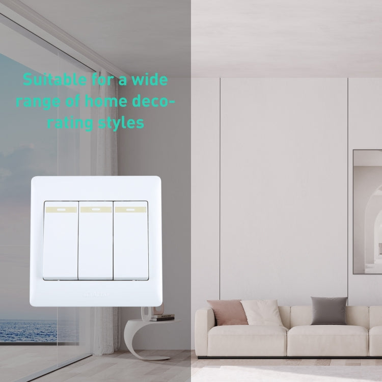 185-265V Wall Switch 86mm, Specification:Three Buttons by buy2fix